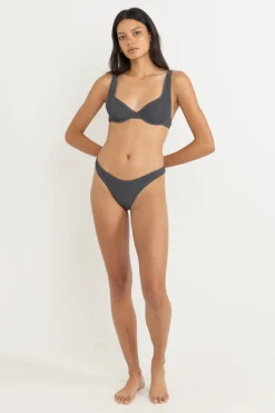 Rhythm Swim Bottoms*Essential Rib Hi Cut Pant Graphite