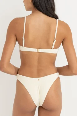 Rhythm Swim Bottoms*Essential Rib Hi Cut Pant Creme