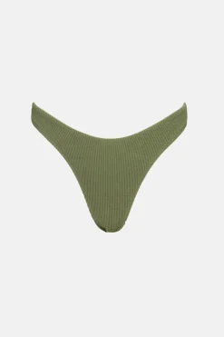 Rhythm Swim Bottoms*Essential Rib Hi Cut Pant Olive