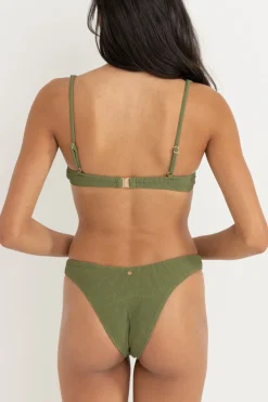 Rhythm Swim Bottoms*Essential Rib Hi Cut Pant Olive