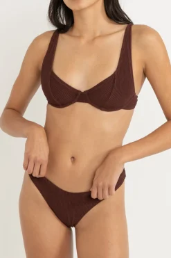 Rhythm Swim Bottoms*Essential Rib Hi Cut Pant Cafe