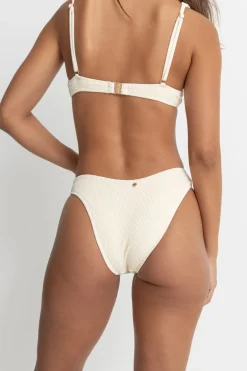 Rhythm Swim Bottoms*Essential Rib Hi Cut Pant Creme