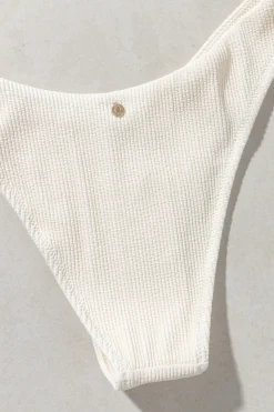 Rhythm Swim Bottoms*Essential Rib Hi Cut Pant Creme