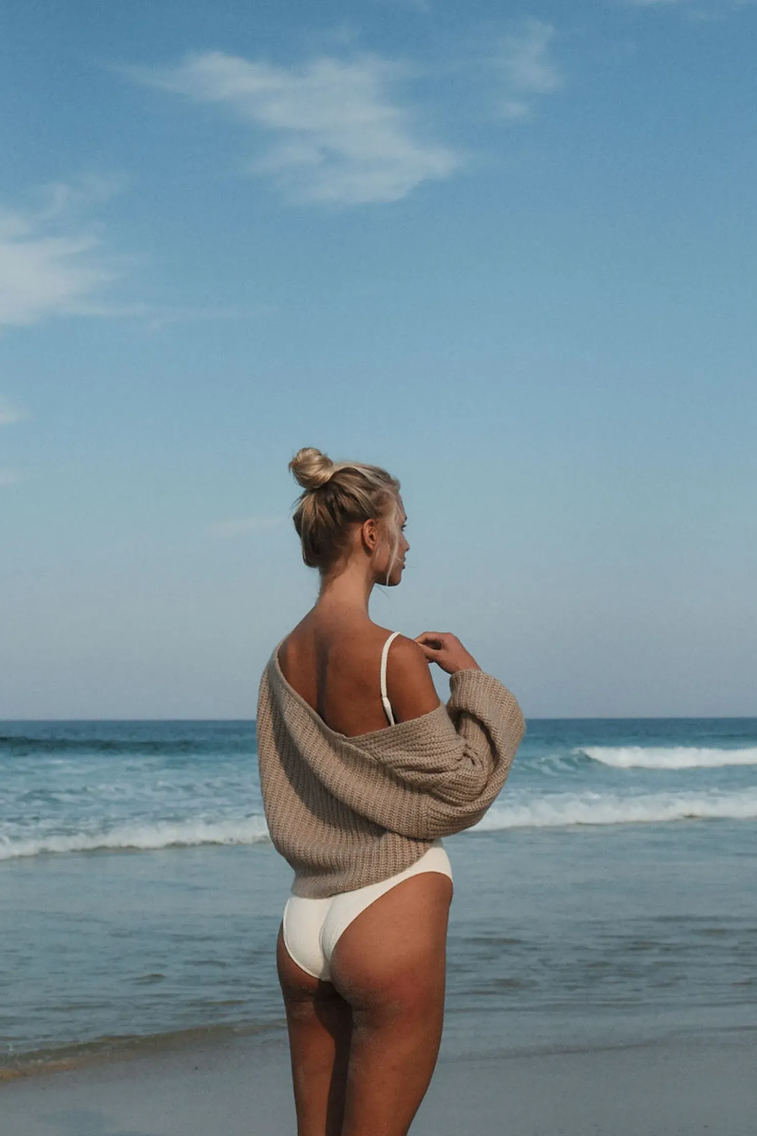 Rhythm One Piece Swim*Essential Rib Minimal One Piece Creme