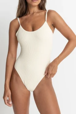 Rhythm One Piece Swim*Essential Rib Minimal One Piece Creme