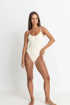 Rhythm One Piece Swim*Essential Rib Minimal One Piece Creme