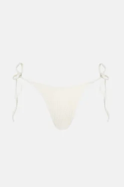 Rhythm Swim Bottoms*Essential Rib Tie Side Hi Cut Pant Creme