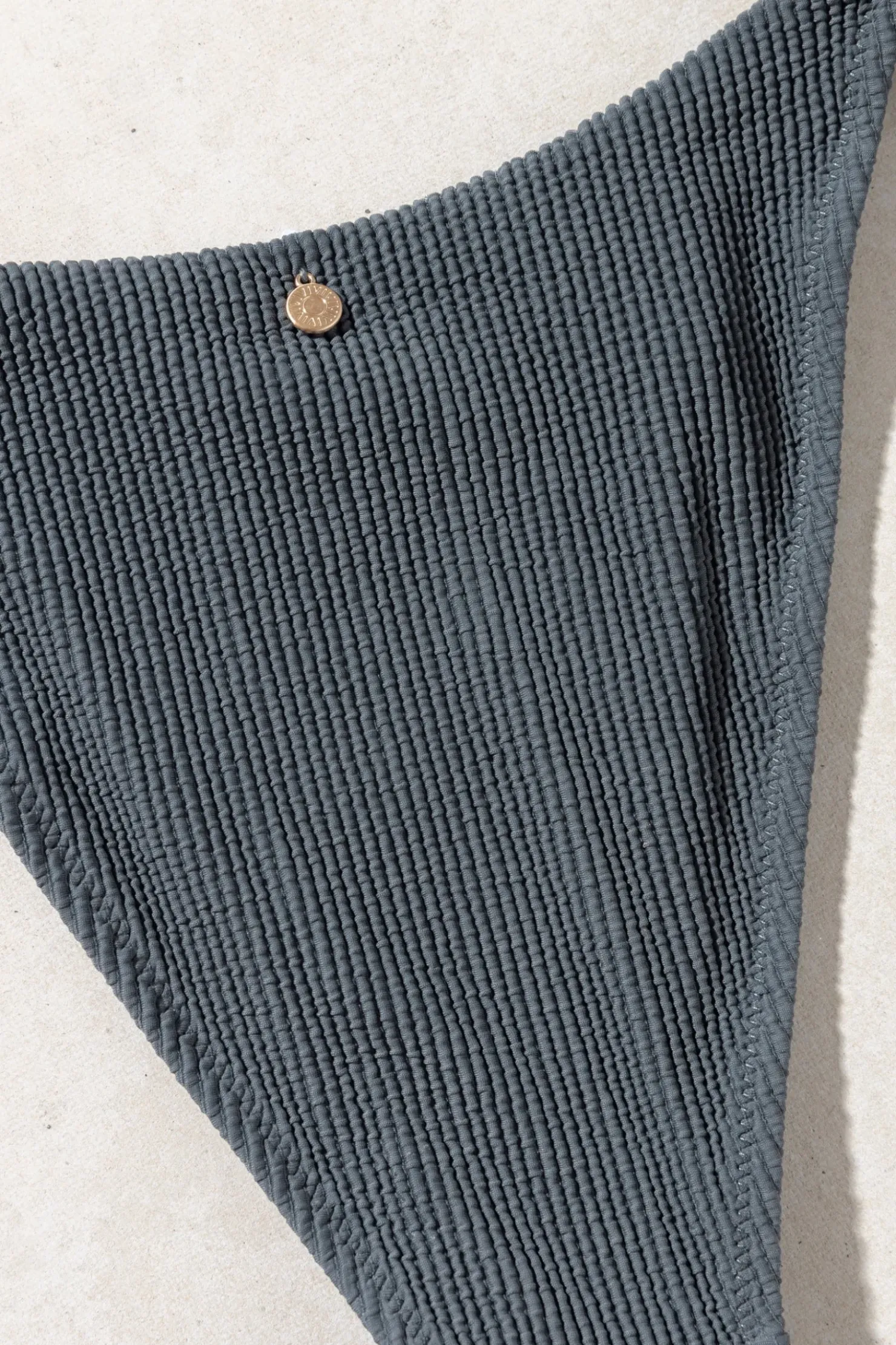 Rhythm Swim Bottoms*Essential Rib Tie Side Hi Cut Pant Graphite