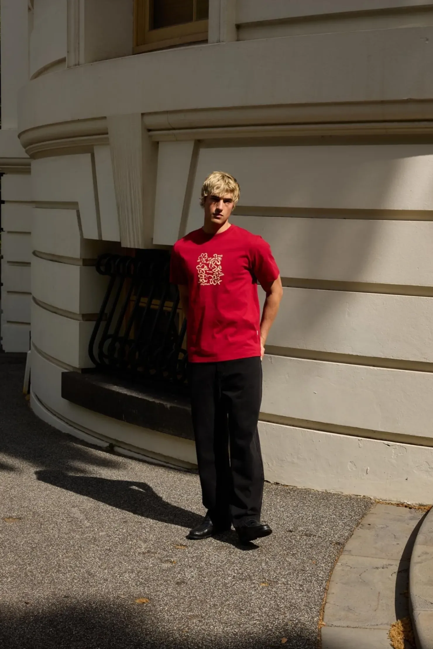 Rhythm T-shirts*Florist Vintage Ss T-Shirt Merlot