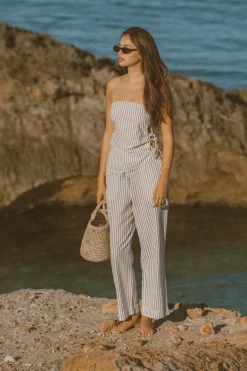 Rhythm Pants*Frankie Elastic Pant Navy Stripe NavyStripe