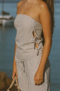 Rhythm Fashion Tops*Frankie Strapless Top Navy Stripe NavyStripe