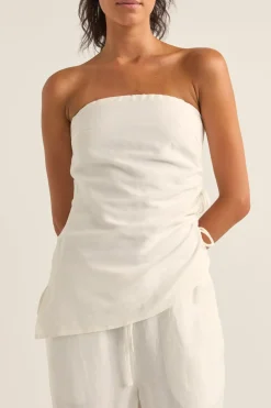 Rhythm Fashion Tops*Frankie Strapless Top White