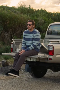 Rhythm Knits*Harvey Mohair Stripe Knit Blue