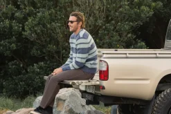 Rhythm Knits*Harvey Mohair Stripe Knit Blue