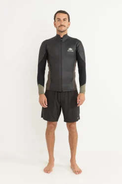 Rhythm Sun & Shade|Wetsuit Tops*Heritage Front Zipper Jacket Black