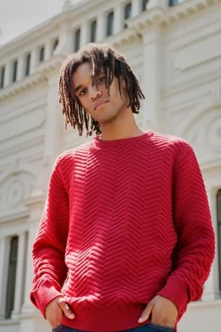 Rhythm Knits*Herringbone Knit Red