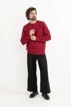 Rhythm Knits*Herringbone Knit Red