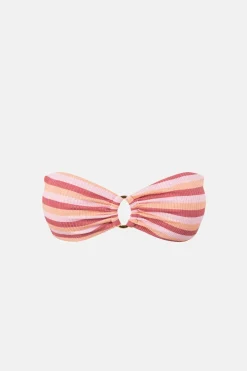 Rhythm Swim Tops*Ibiza Stripe Rib Bandeau Top Pink