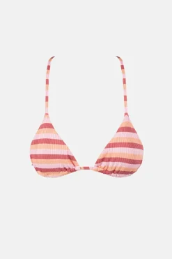 Rhythm Swim Tops*Ibiza Stripe Rib Slide Tri Top Pink