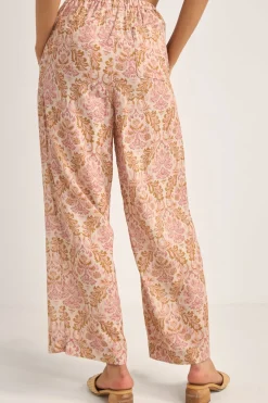 Rhythm Pants*Jessie Paisley Drawstring Pant Rose