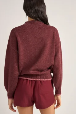 Rhythm Knits*Juliet Floral Jumper Burgundy