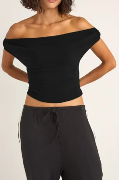 Rhythm Fashion Tops*Juno Off Shoulder Top Black