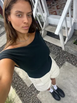 Rhythm Fashion Tops*Juno Off Shoulder Top Black