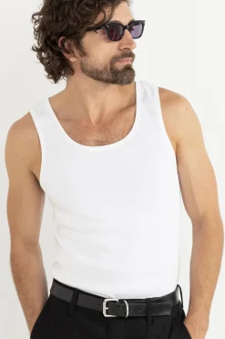 Rhythm T-shirts*Kickback Singlet White