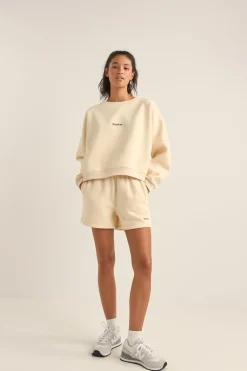 Rhythm Fleece*Logo Crew Neck Fleece Oatmeal