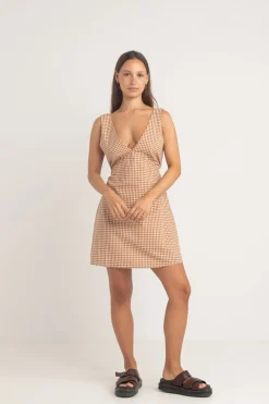 Rhythm Overswim|Dresses*Lola Check Mini Dress Clay