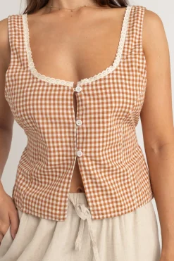 Rhythm Overswim|Fashion Tops*Lola Check Top Clay