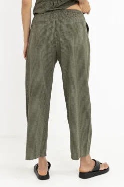 Rhythm Pants*Louise Check Drawstring Pant Olive