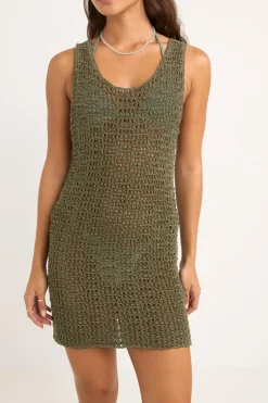Rhythm Overswim|Dresses*Maddi Scoop Neck Mini Dress Olive
