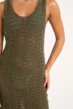 Rhythm Overswim|Dresses*Maddi Scoop Neck Mini Dress Olive