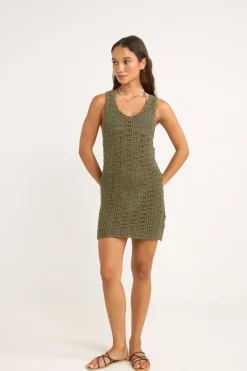 Rhythm Overswim|Dresses*Maddi Scoop Neck Mini Dress Olive