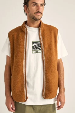 Rhythm Fleece*Marco Sherpa Vest Tobacco