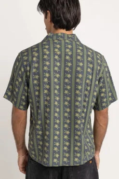 Rhythm Woven Shirts*Overlap Ss Shirt Stone Blue StoneBlue