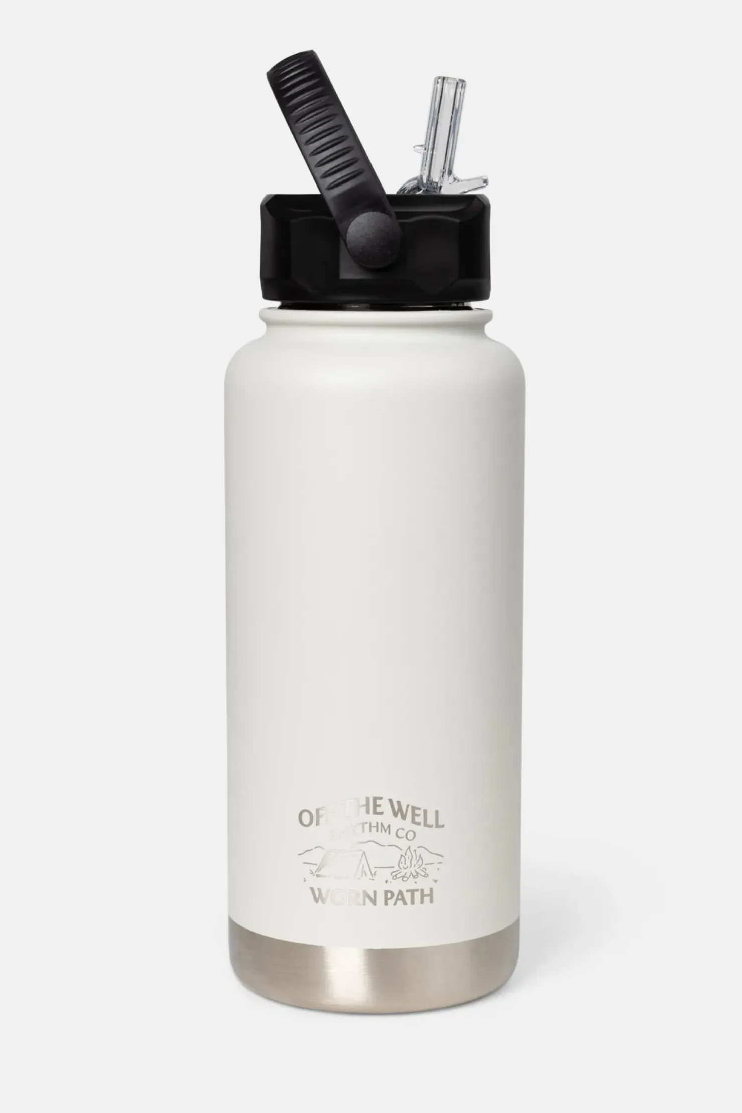 Rhythm Drinkware*Pargo Worn Path 950ml Bottle w/ Straw Bone White