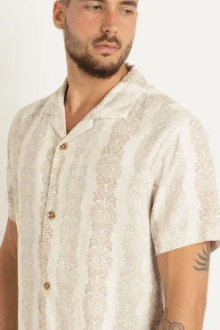 Rhythm Woven Shirts*Pineapple Stripe Ss Shirt Sand