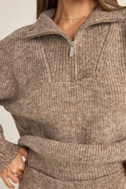 Rhythm Knits*Quinn Zip Knit Oatmeal
