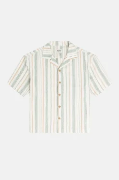 Rhythm Woven Shirts*Relaxed Stripe Ss Shirt Olive