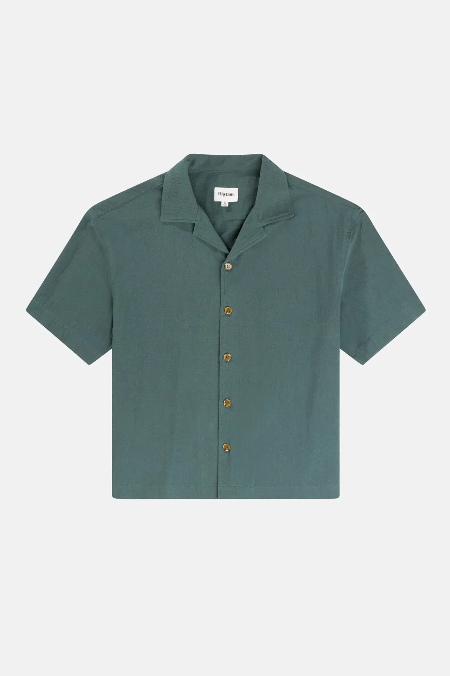 Rhythm Woven Shirts*Relaxed Texture Ss Shirt Teal