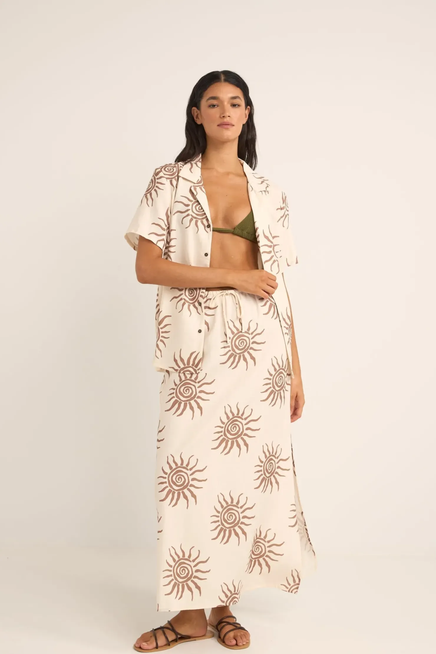 Rhythm Skirts*Seafarer Maxi Skirt Brown