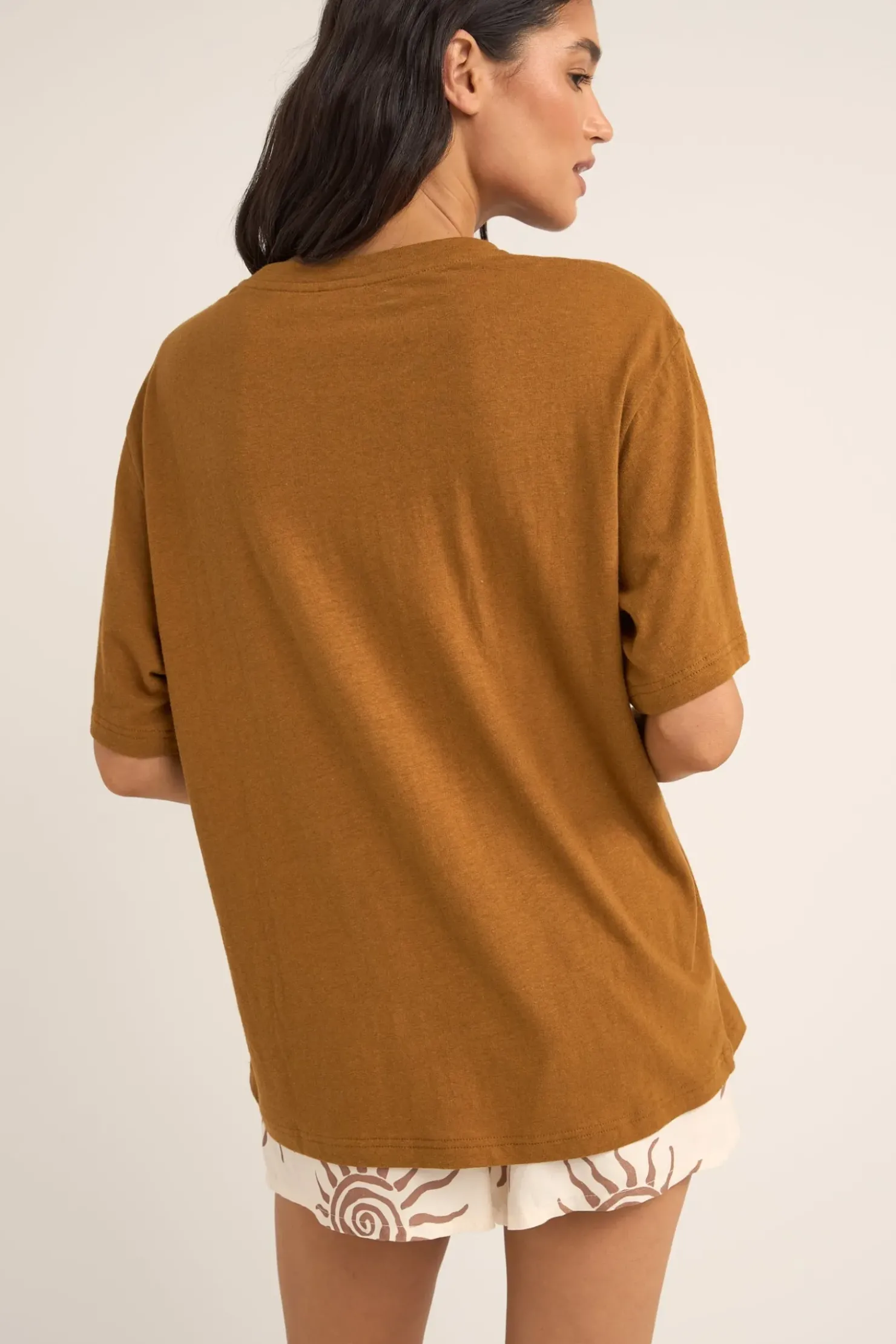 Rhythm T-shirts*Seafarer Oversized T-Shirt Brown