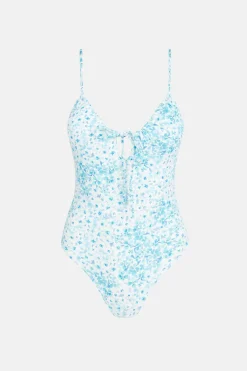 Rhythm One Piece Swim*Serenity Floral Tie Front One Piece Blue