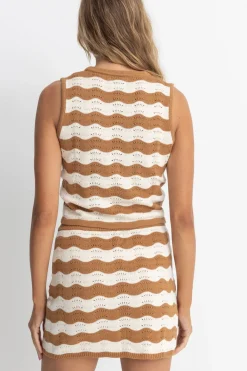 Rhythm Fashion Tops*Sunny Knit Vest Cacao Stripe CacaoStripe