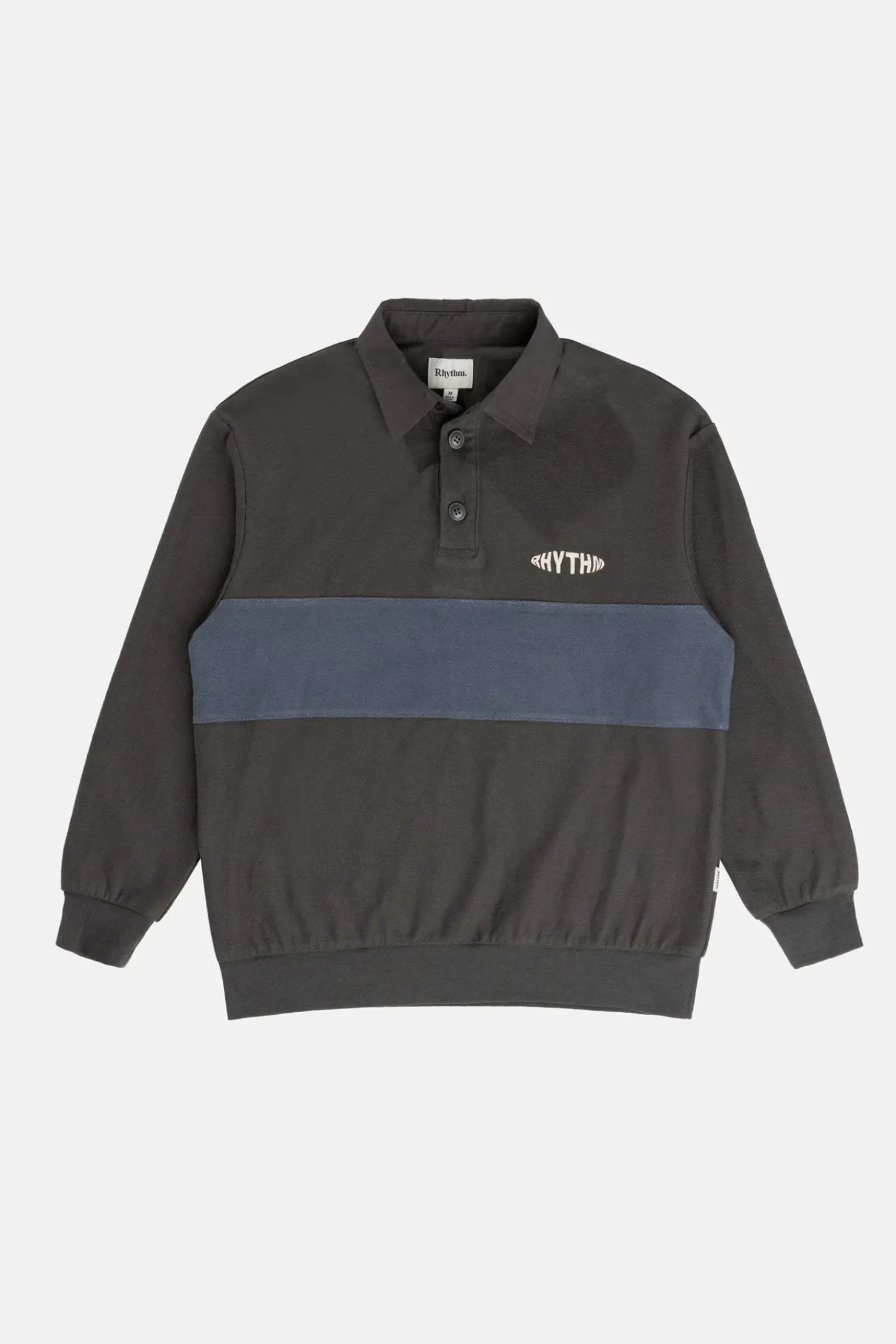 Rhythm Woven Shirts*Terry Vintage Ls Rugby Shirt Charcoal