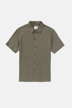 Rhythm Woven Shirts*Textured Linen Ss Shirt Olive