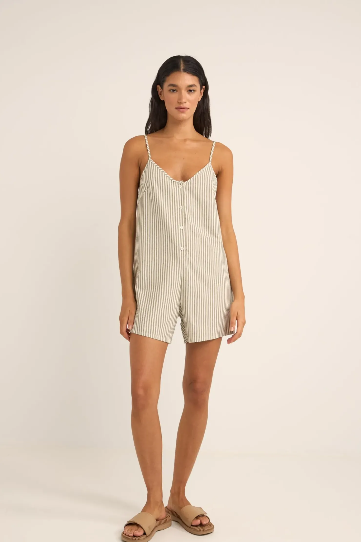 Rhythm Playsuits*Valley Stripe Adjustable Romper Ivy