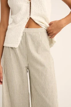 Rhythm Pants*Valley Stripe Wide Leg Pant Ivy